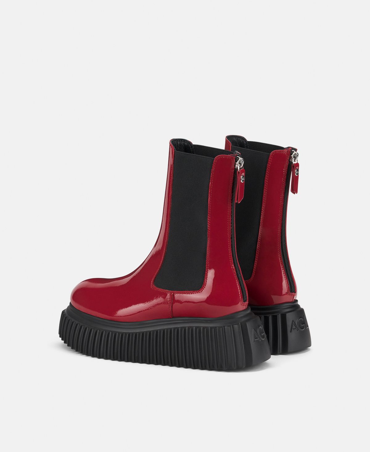Agl Stivaletto con elastici laterali Rosso Vladimira Moda