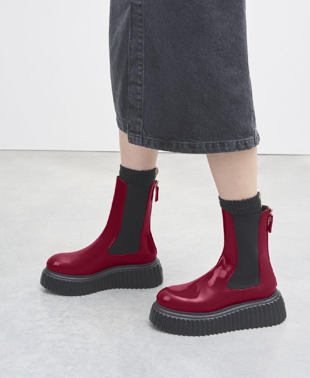 Agl Stivaletto con elastici laterali Rosso Vladimira Moda