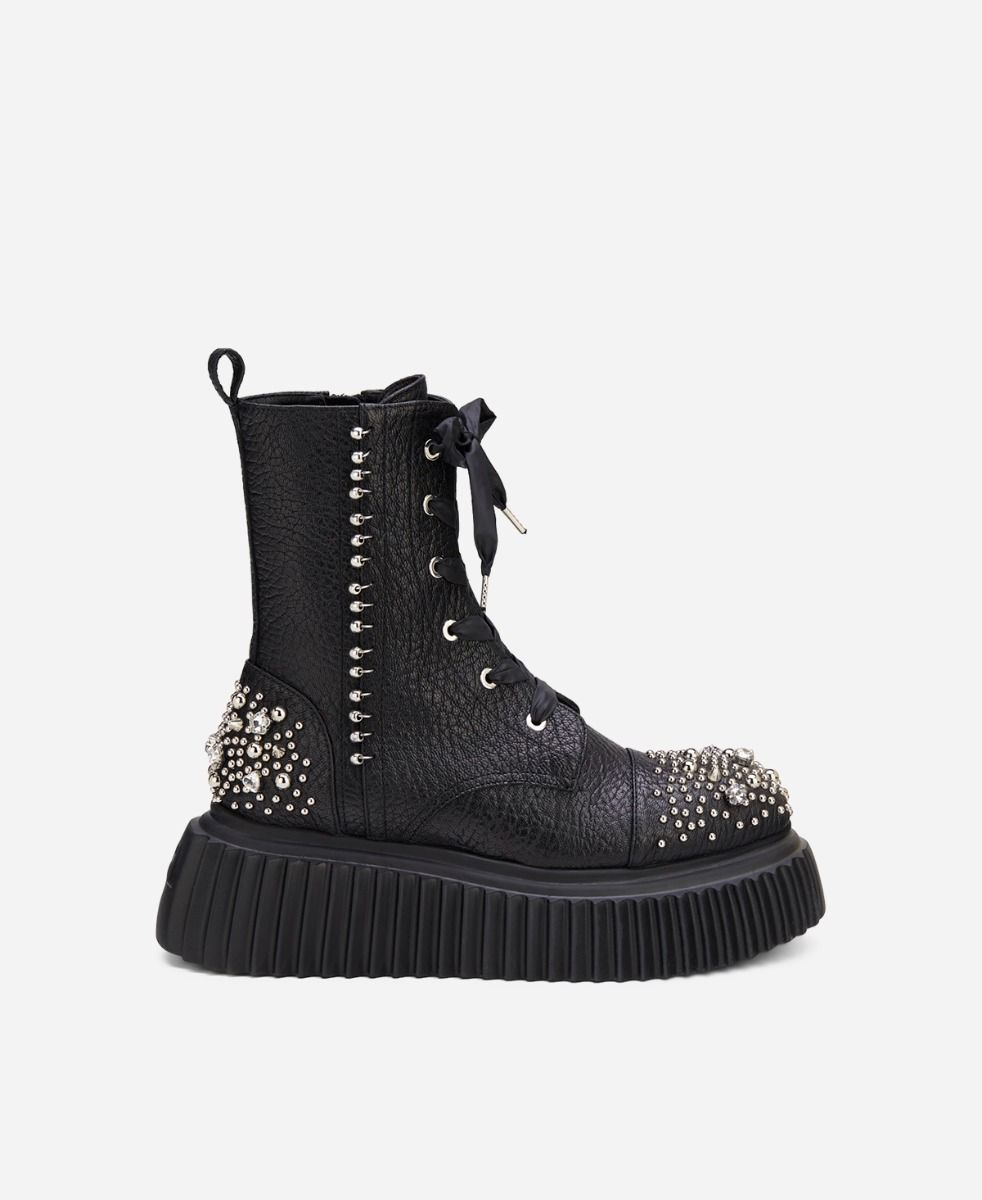 Agl Stivaletto con cristalli Nero IGGY CRYSTAL Soddisfazione Garantita