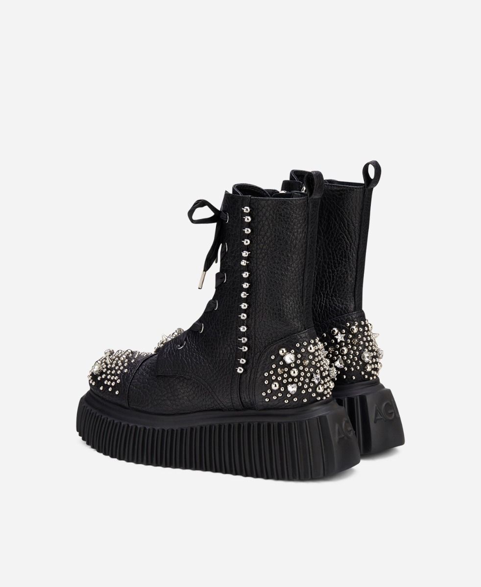 Agl Stivaletto con cristalli Nero IGGY CRYSTAL Soddisfazione Garantita