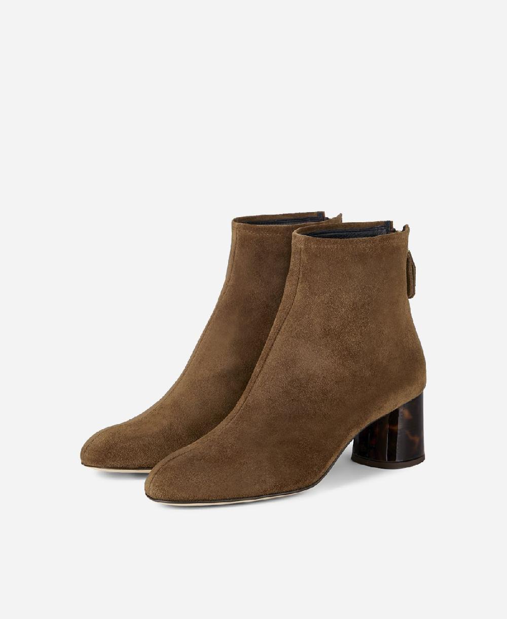 Agl Stivaletto in pelle con tacco Cuoio VETA PRECIOUS Saldi