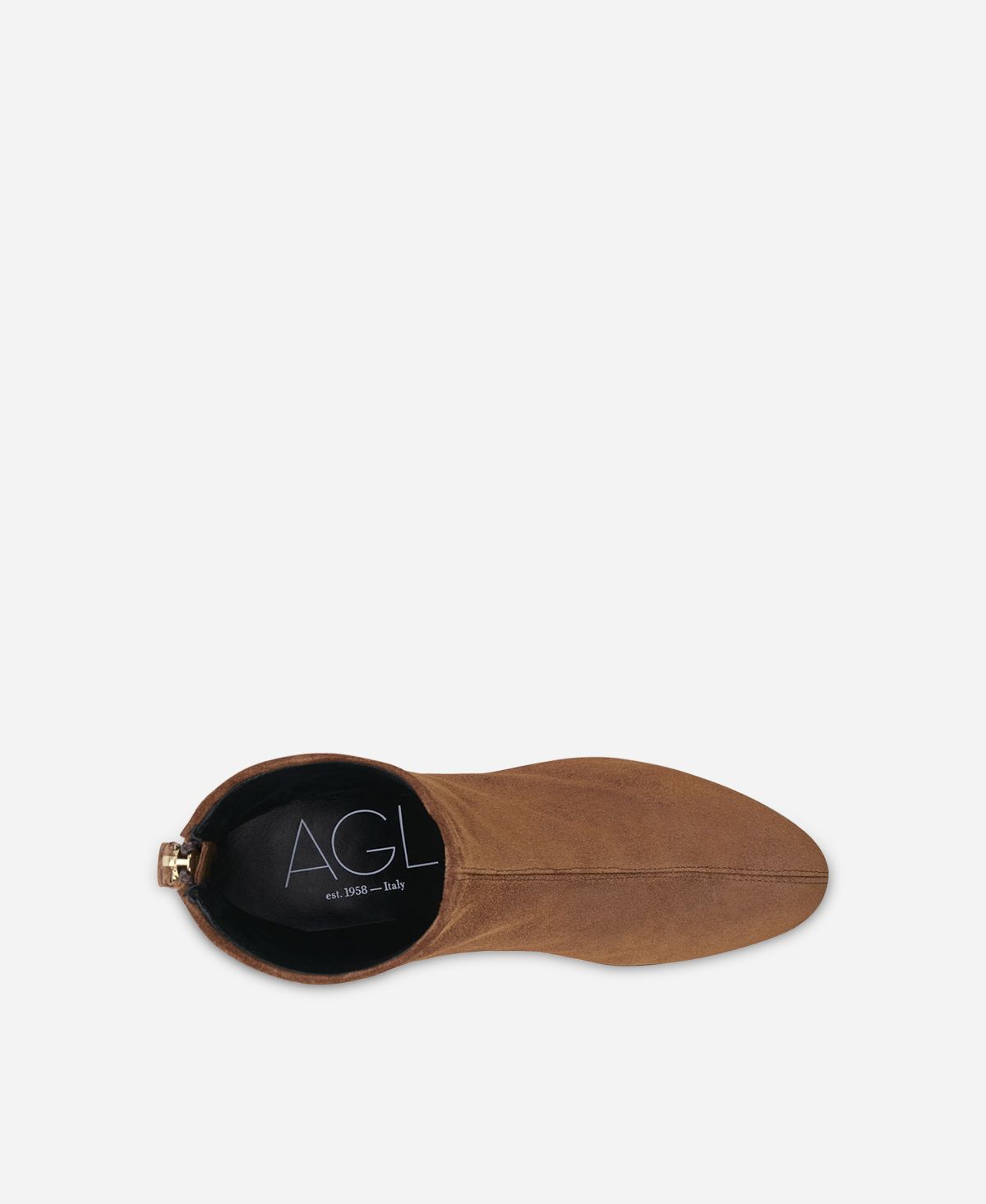 Agl Stivaletto in pelle con tacco Cuoio VETA PRECIOUS Saldi