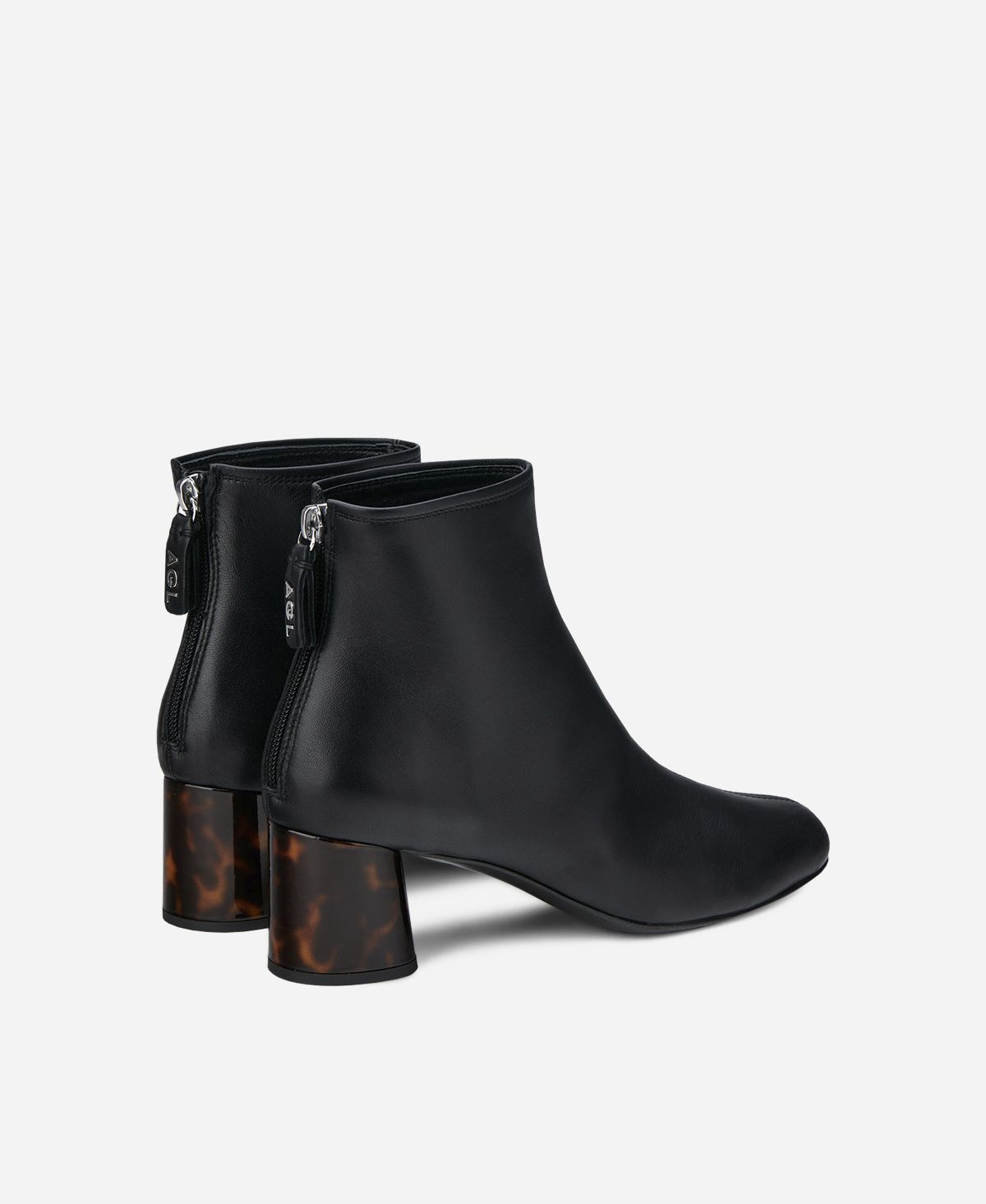 Agl Stivaletto in pelle con tacco Nero VETA PRECIOUS Offerte