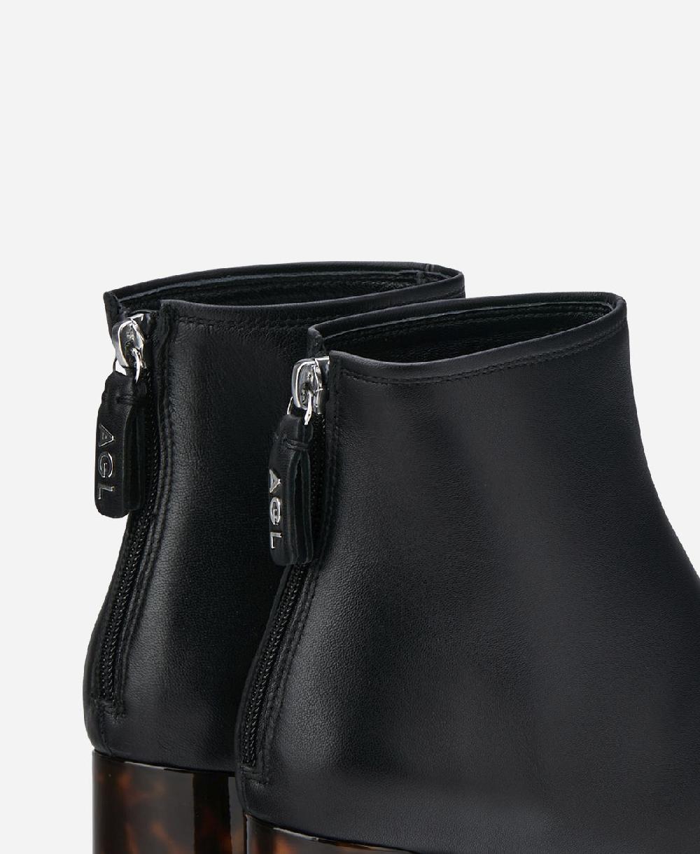 Agl Stivaletto in pelle con tacco Nero VETA PRECIOUS Offerte