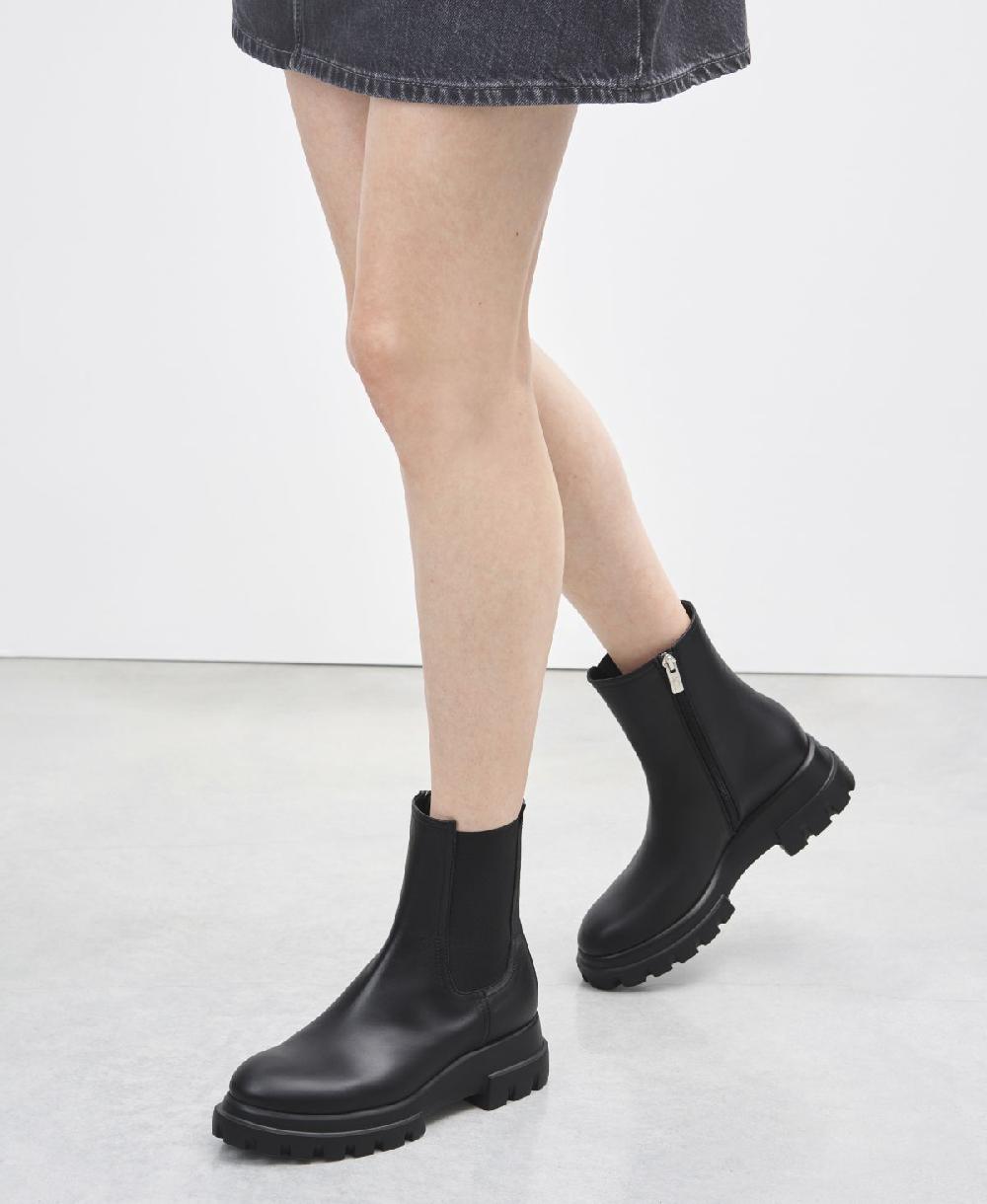 Agl Stivaletto in pelle Nero Chunky Beat Promozione