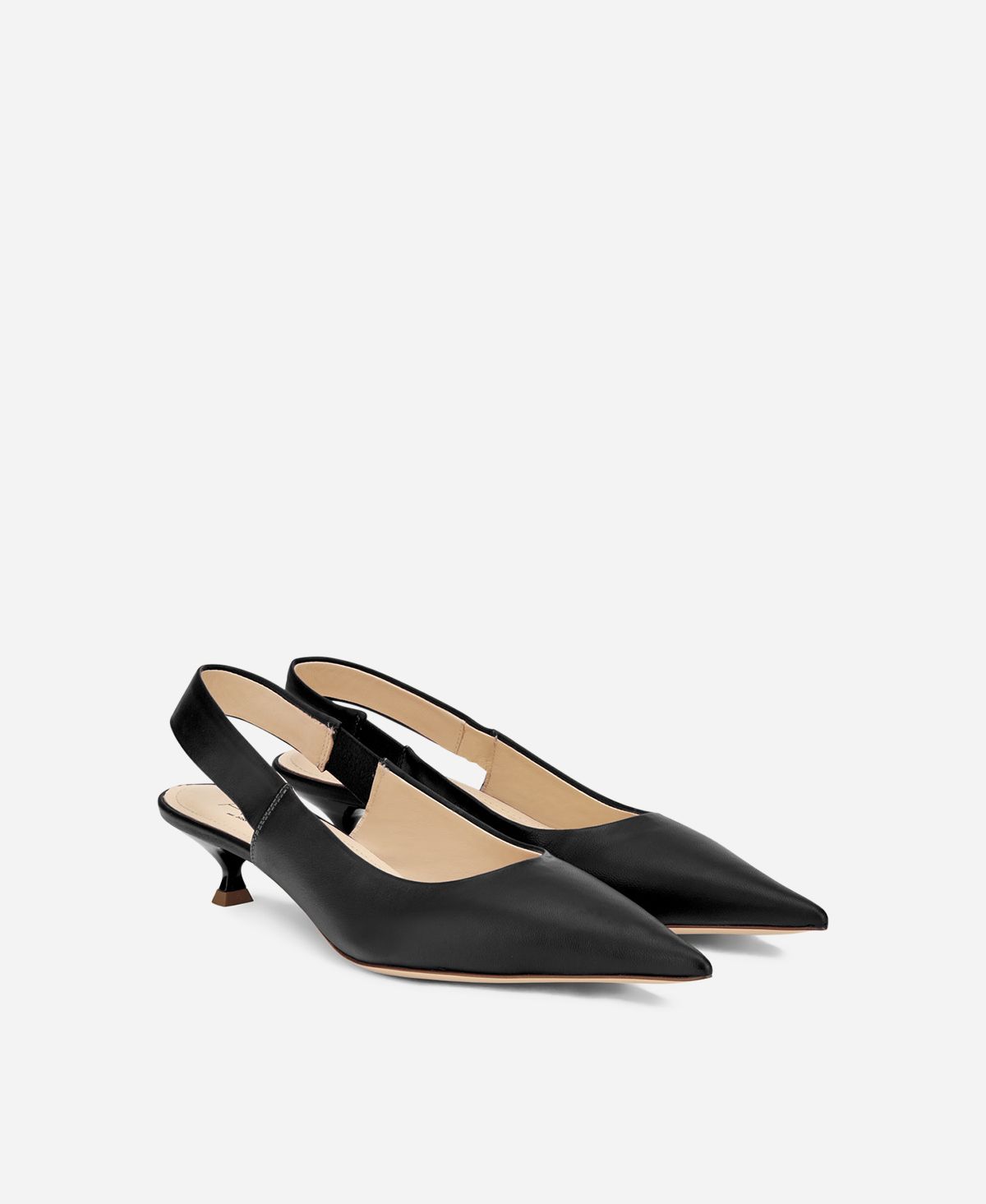 Agl Sling-back in pelle Nero Lenor Sling Sconto