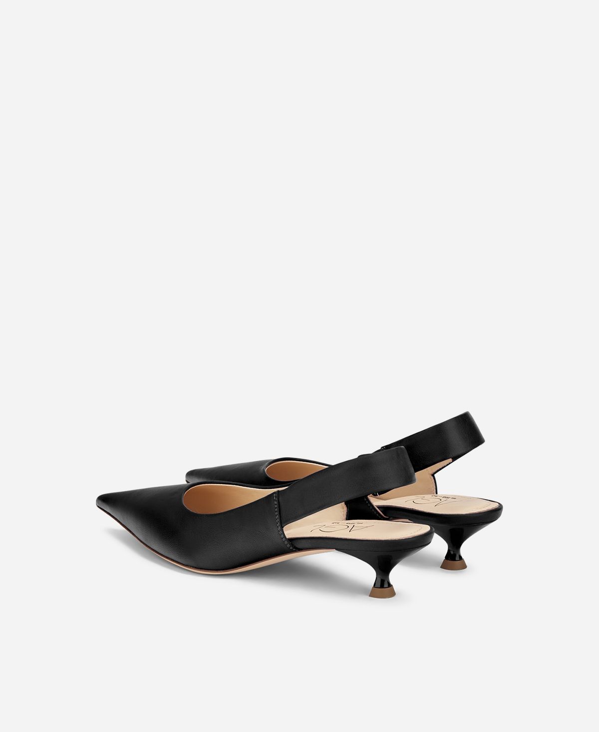 Agl Sling-back in pelle Nero Lenor Sling Sconto