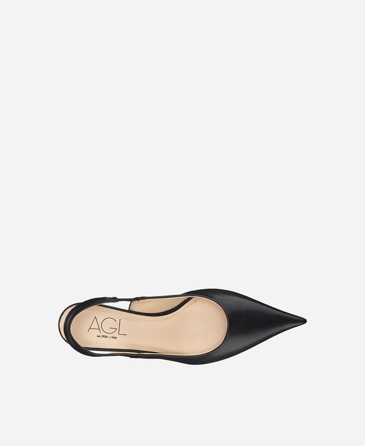 Agl Sling-back in pelle Nero Lenor Sling Sconto