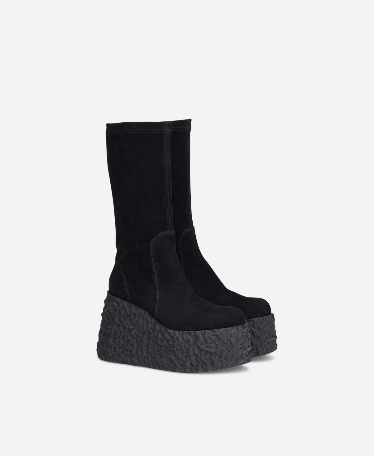 Agl Stivale in nappa stretch Nero velour LAVA STRETCH Online
