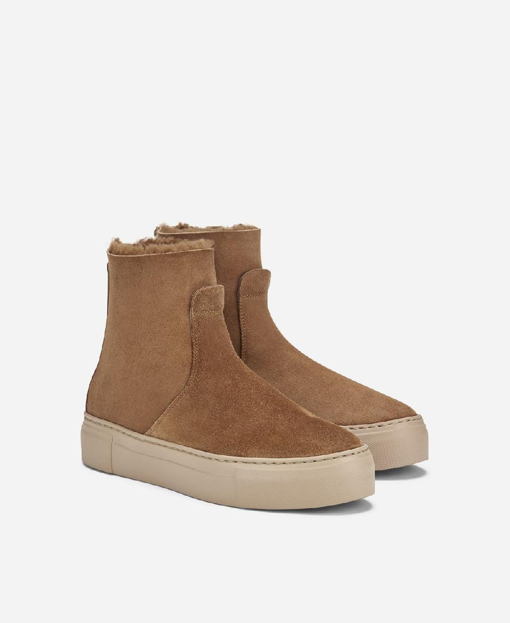 Agl Sneaker con shearling Cuoio MEGHAN WARM Vendita Calda