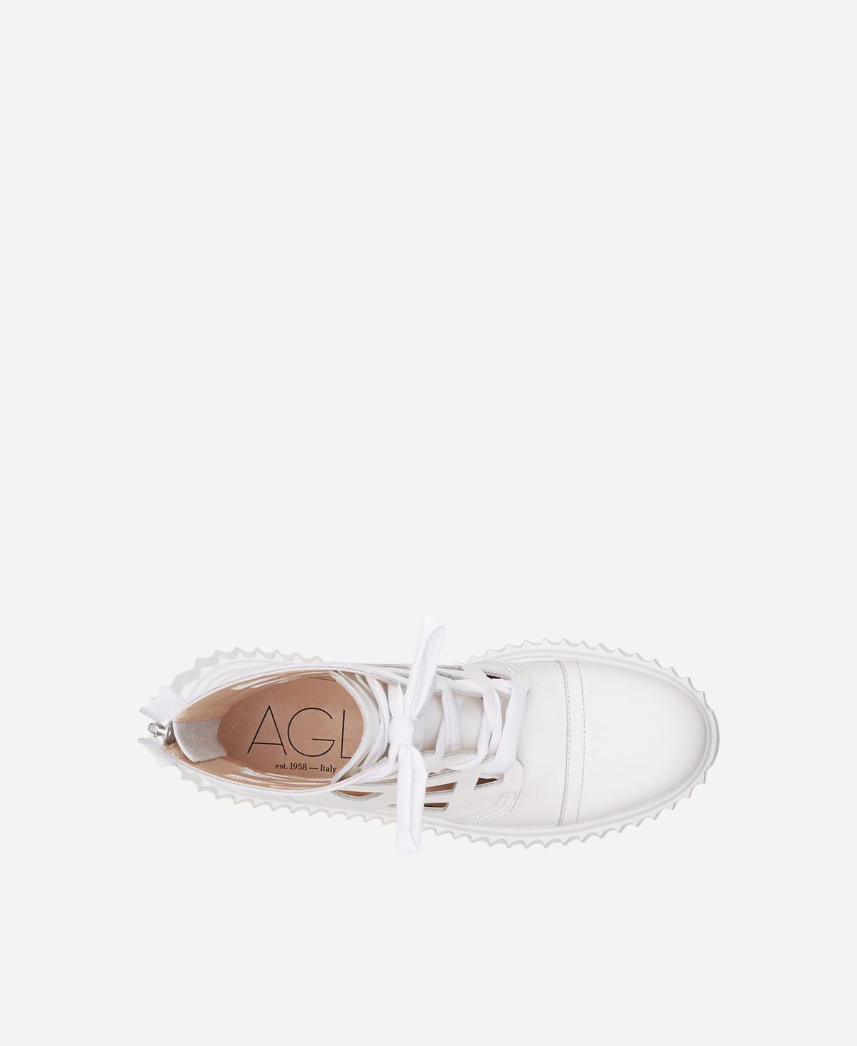 Agl Stivaletto in pelle laserata Bianco Viggy In Linea