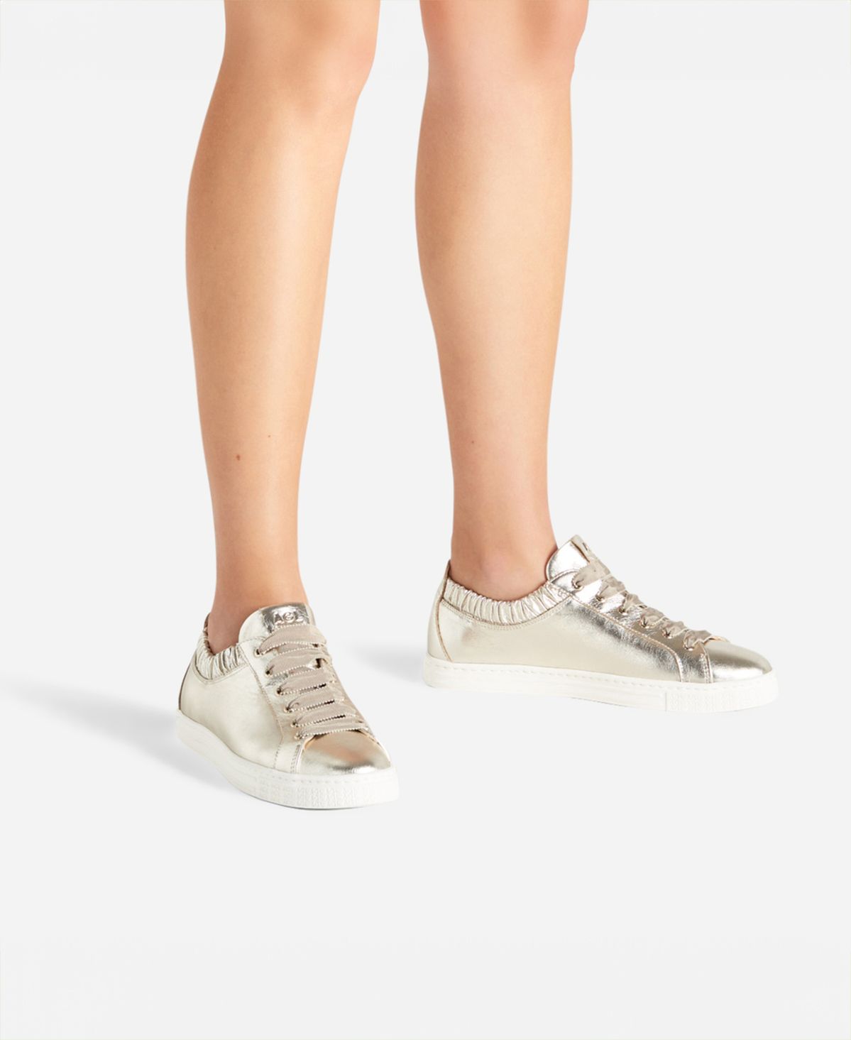 Agl Sneaker in pelle metallizzata Platino Suzie Fino Al -60%