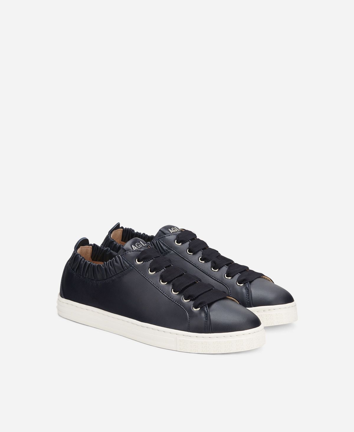 Agl Sneaker in pelle con elastico Blu SUZIE Shopping Online