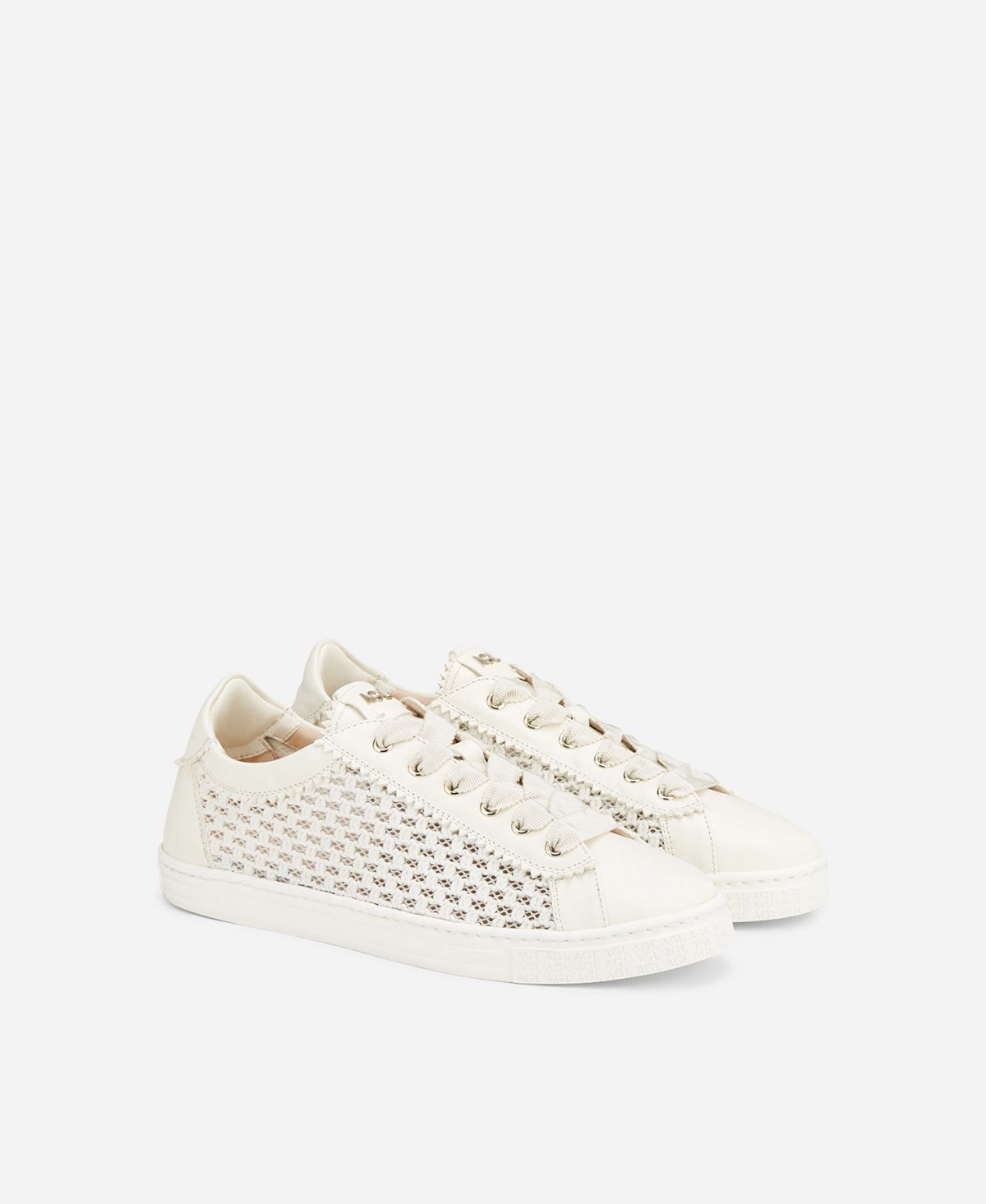 Agl Sneaker con trama Bianco Sade Plots Prezzo Ridotto