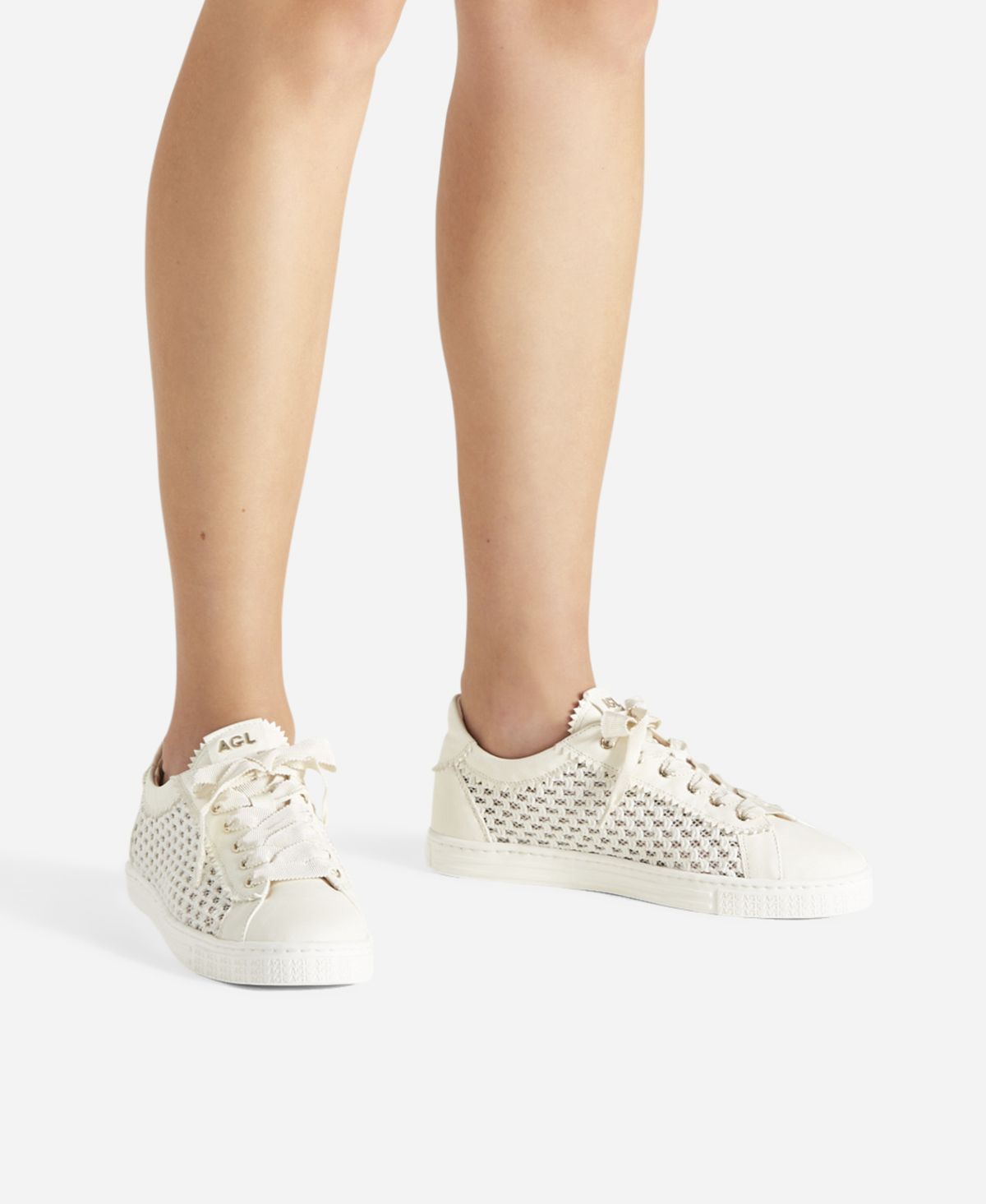 Agl Sneaker con trama Bianco Sade Plots Prezzo Ridotto