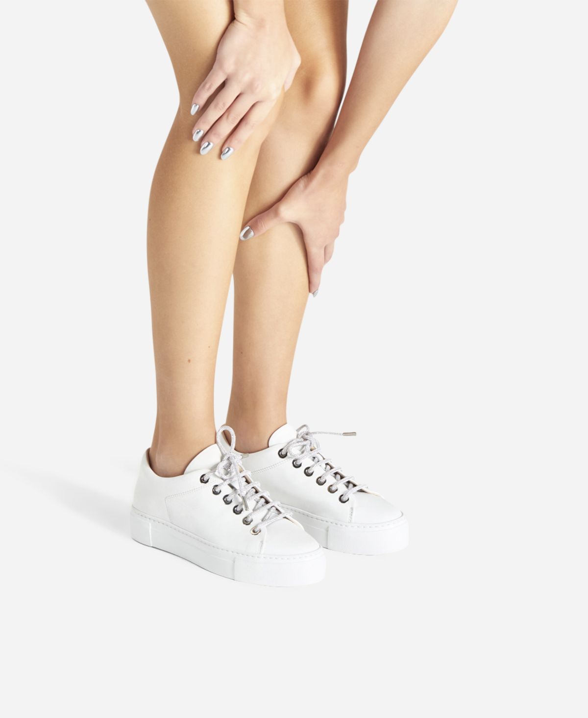 Agl Sneaker con lacci gioiello Bianco Crystal Presa