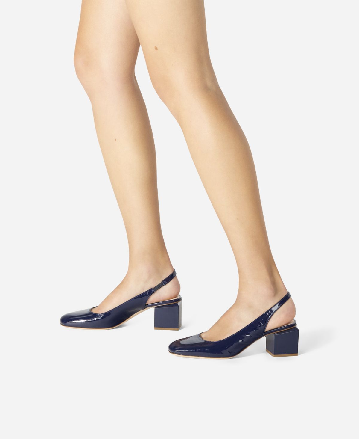 Agl Slig back con tacco a cubo Blu notte Angie Sling B Online