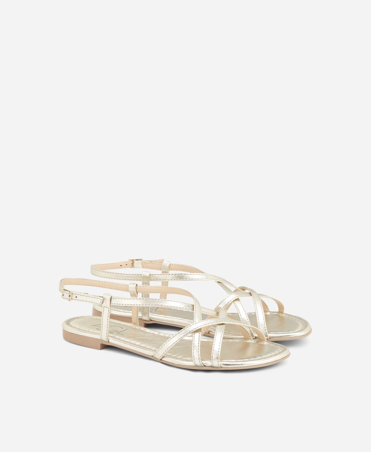 Agl Sandalo in pelle metal Platino Summer Straps Vendita Economica