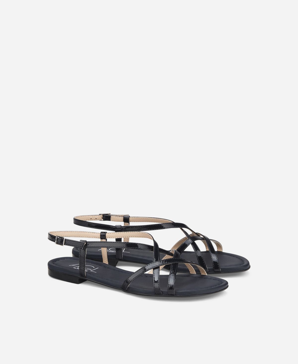 Agl Sandalo in pelle metal Blu notte Summer Straps Saldi Di Fabbrica
