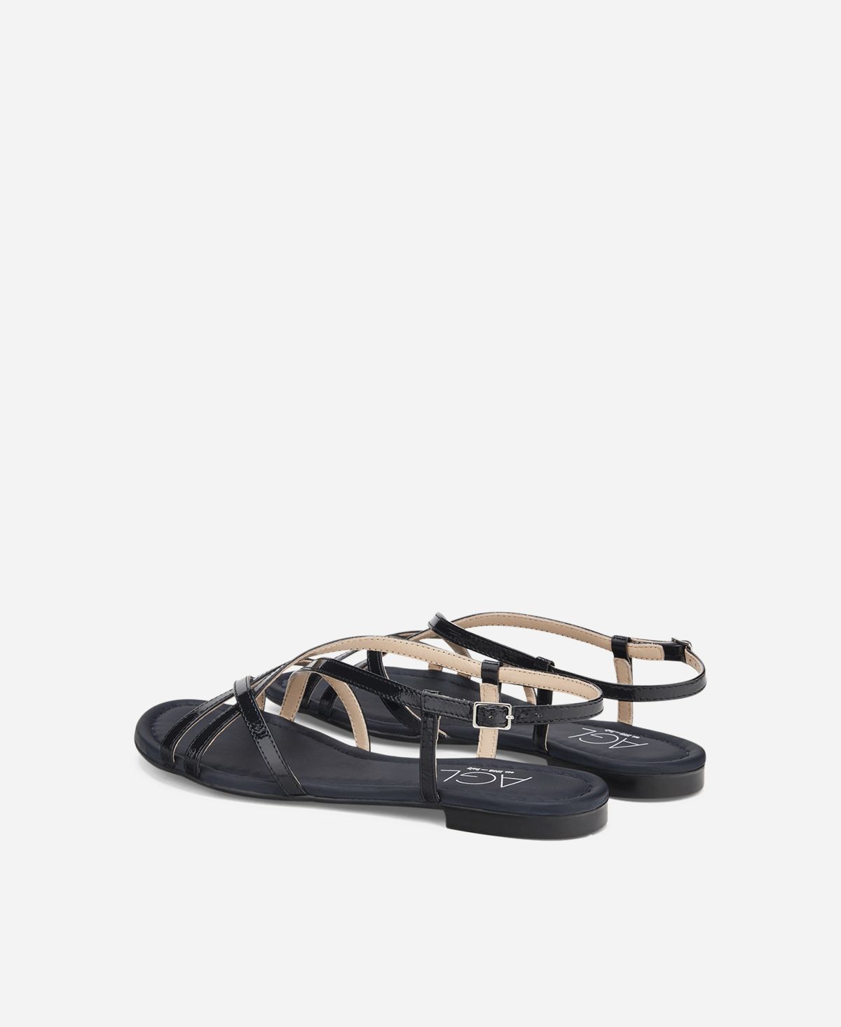 Agl Sandalo in pelle metal Blu notte Summer Straps Saldi Di Fabbrica