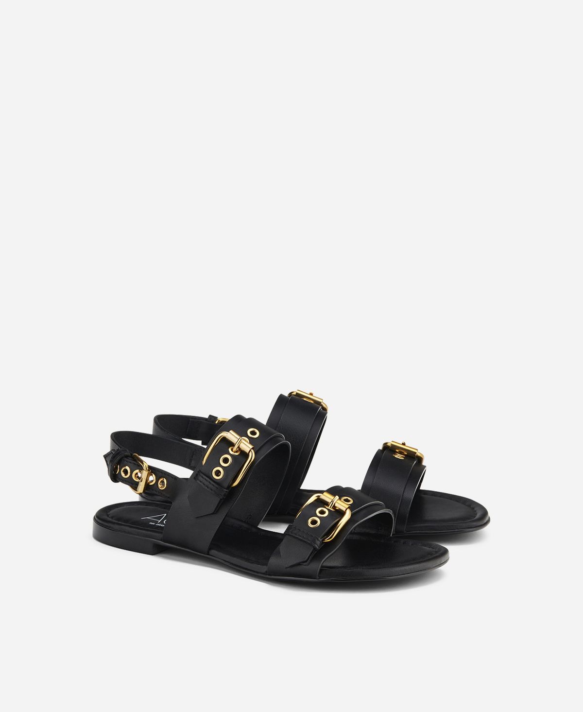 Agl Sandalo con fibbie Nero Summer Multi Buckles I Più Venduti