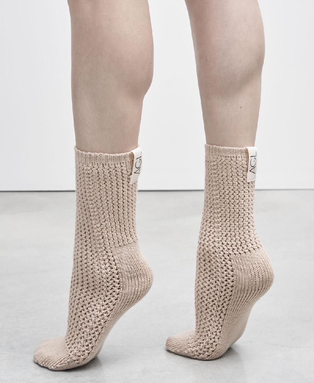 Agl Calze di lana Beige SOCK Spedizione Gratuita
