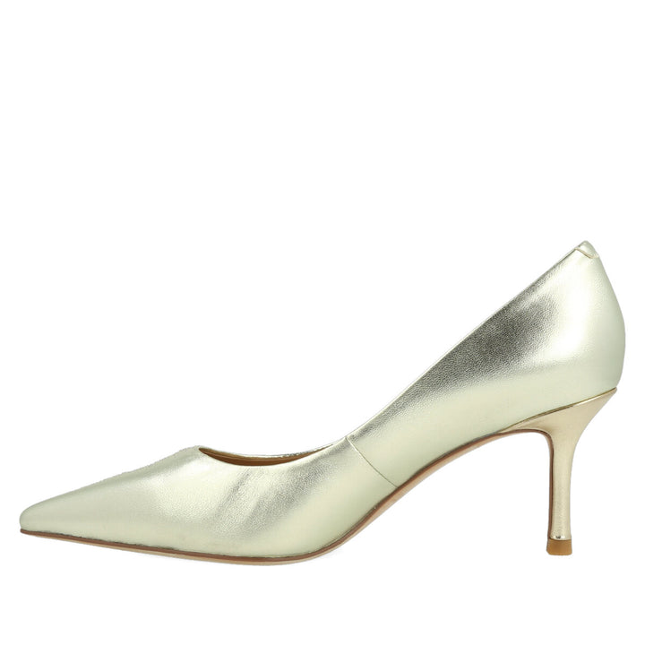 Uma Parker Decolleté in Nappa Metal Platino Vendita calda