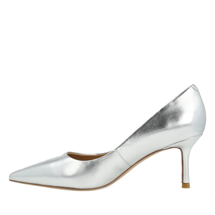 Uma Parker Decolleté in Nappa Metal Argento 2025