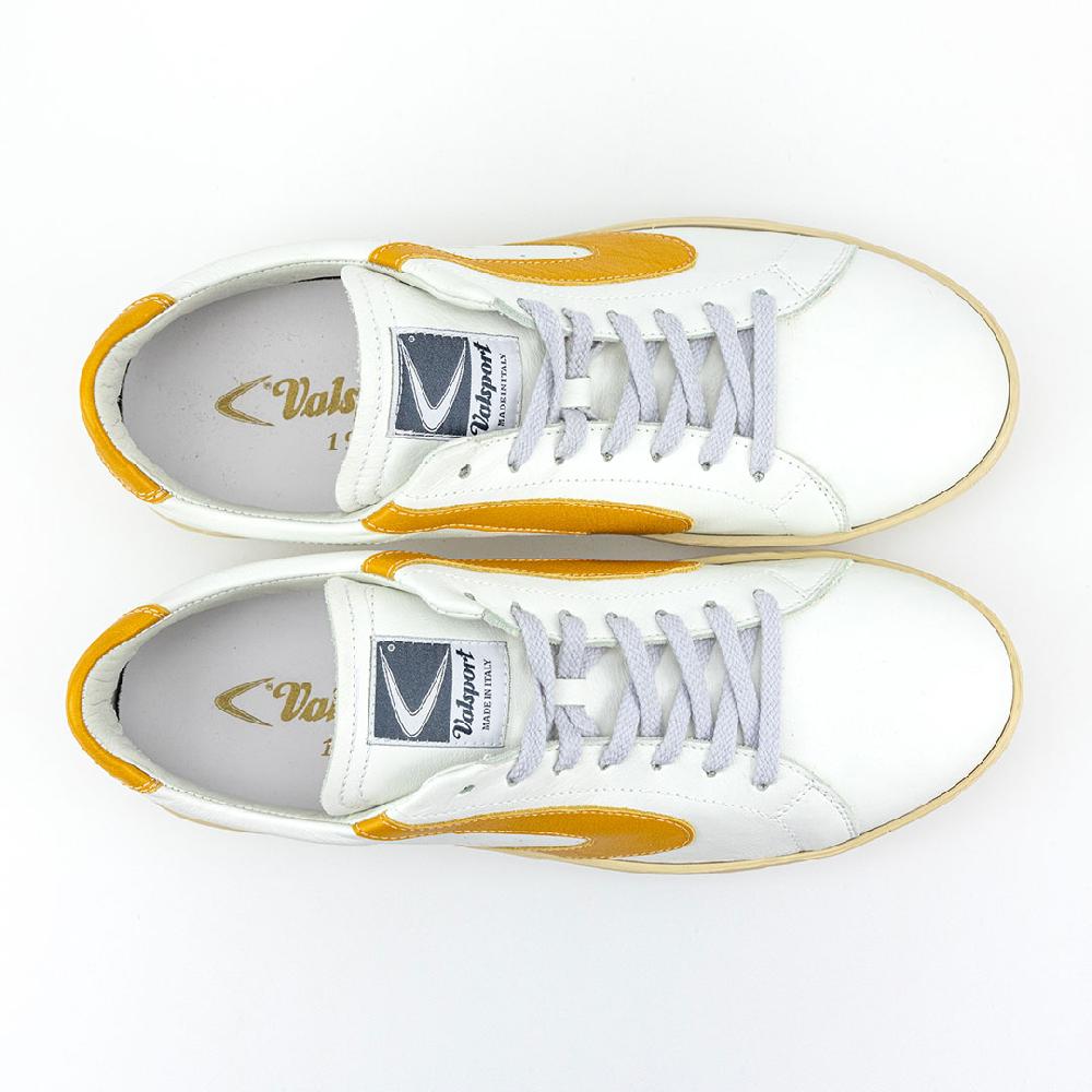 Valsport Tournament Classic Leather Bianco Senape Saldi Di Fabbrica