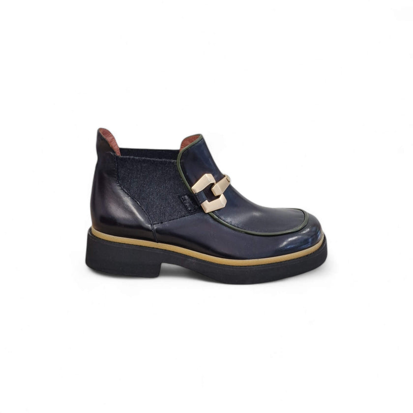 Viola Ricci Alice - Stivaletto beatles pelle nera Nuova