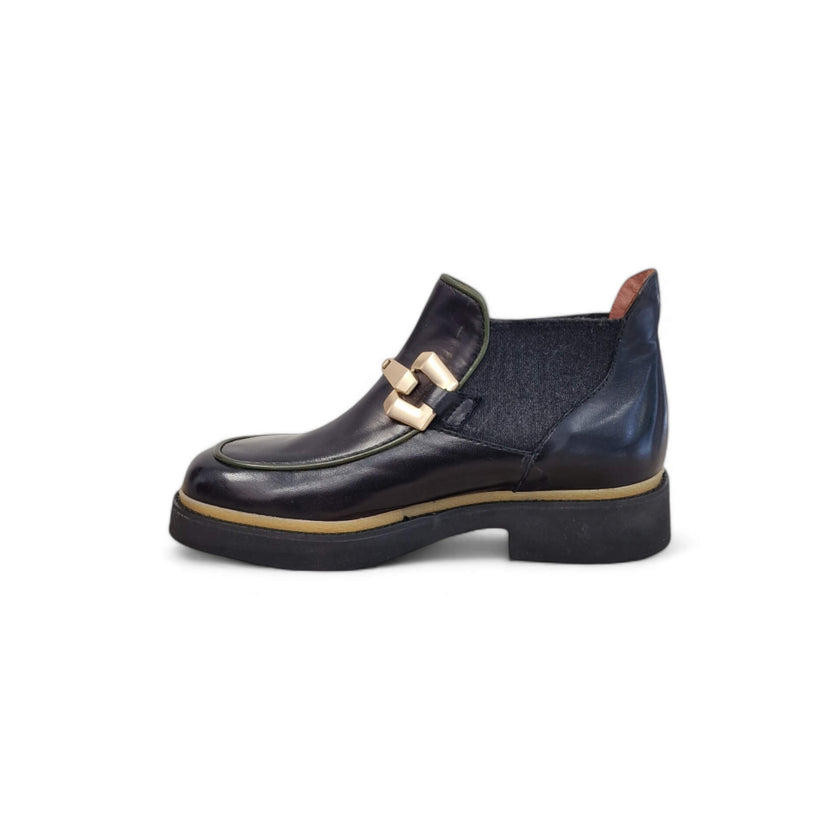 Viola Ricci Alice - Stivaletto beatles pelle nera Nuova