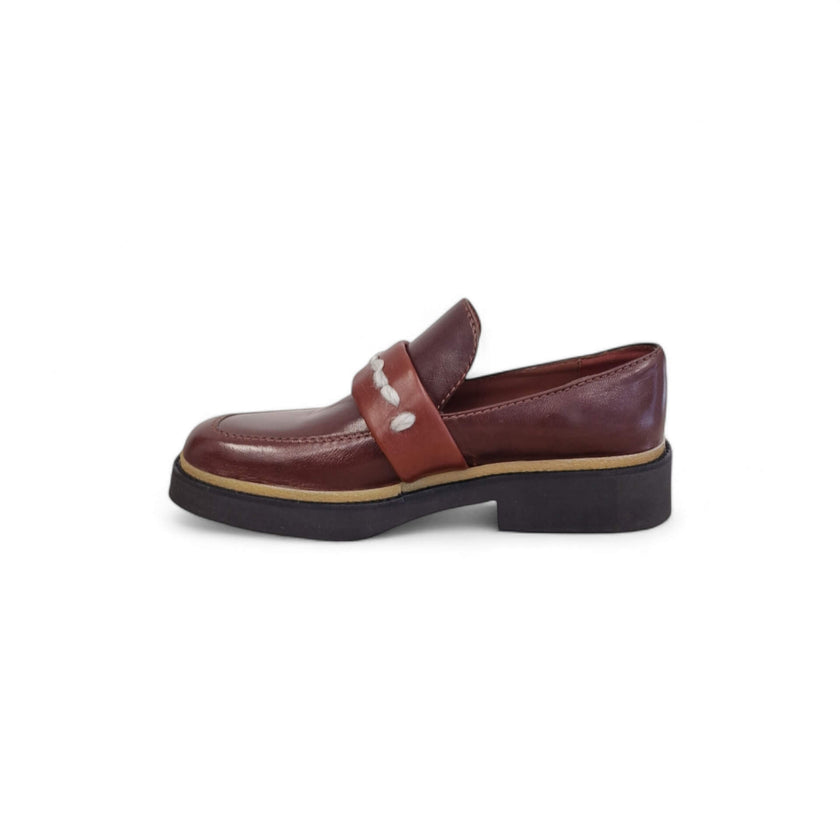 Viola Ricci Alice - Mocassino pelle mogano - rhum Moda