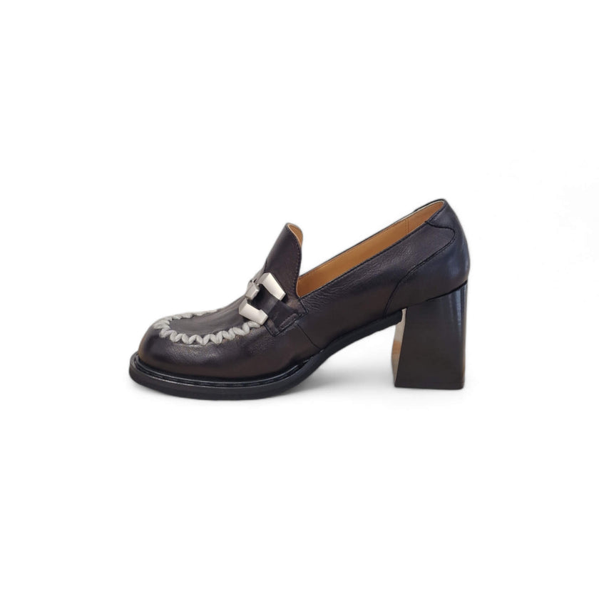 Viola Ricci Carla - Mocassino con tacco - nero Italy
