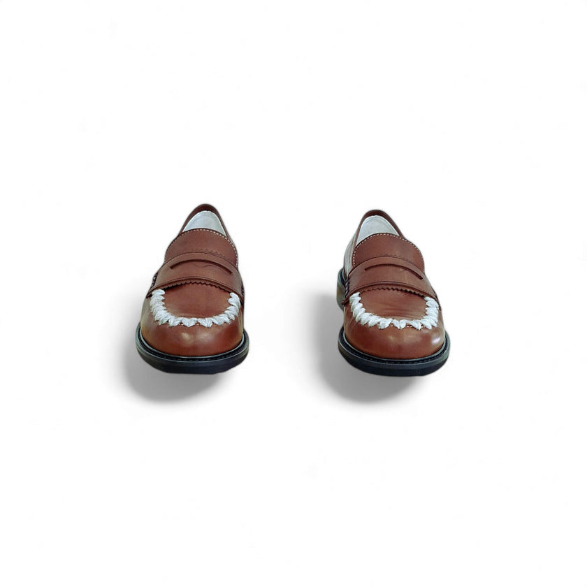 Viola Ricci Gaia - Mocassino nappa glove rhum - lana Pezzi Unici