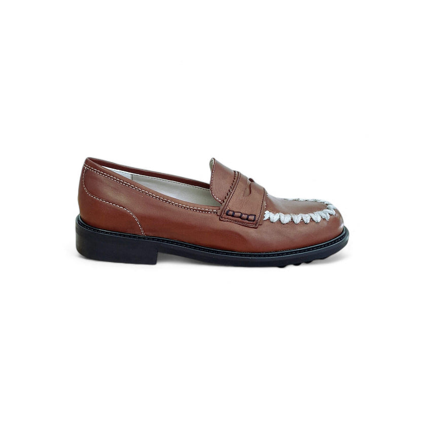 Viola Ricci Gaia - Mocassino nappa glove rhum - lana Pezzi Unici