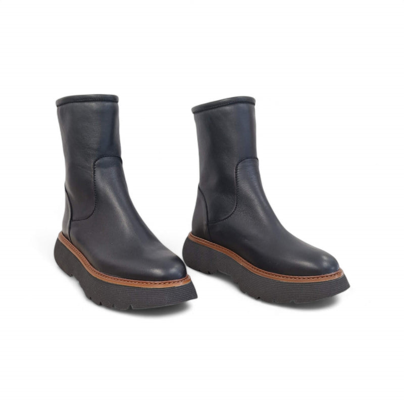Viola Ricci Gio - tronchetto pelle nera Sconto