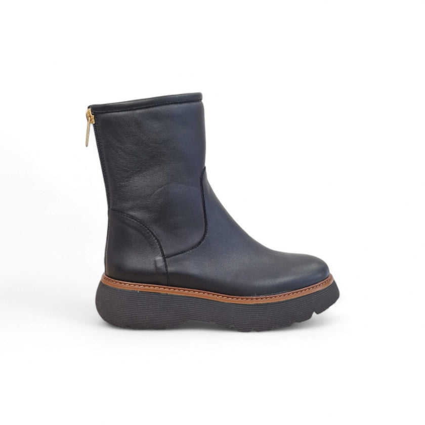 Viola Ricci Gio - tronchetto pelle nera Sconto