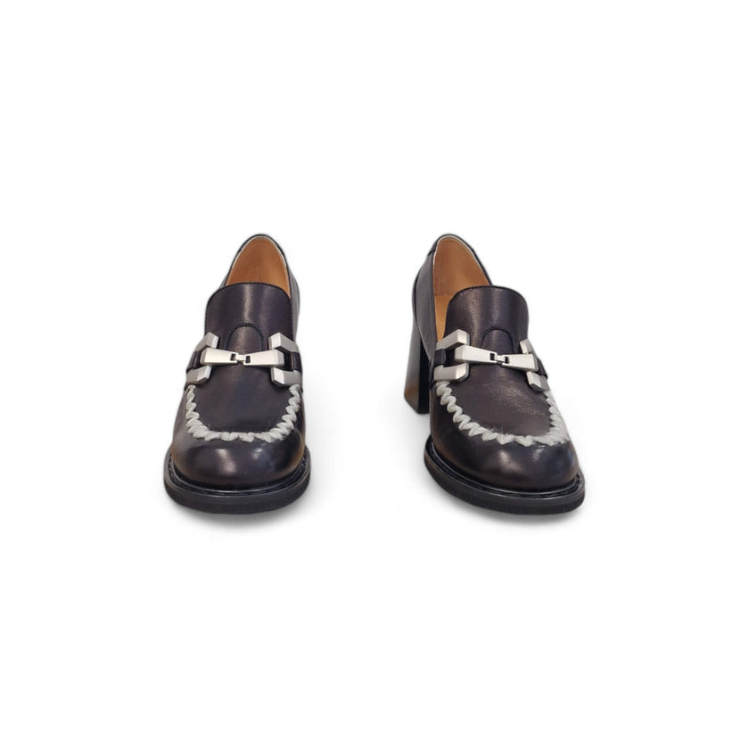 Viola Ricci Carla - Mocassino con tacco - nero Offerta