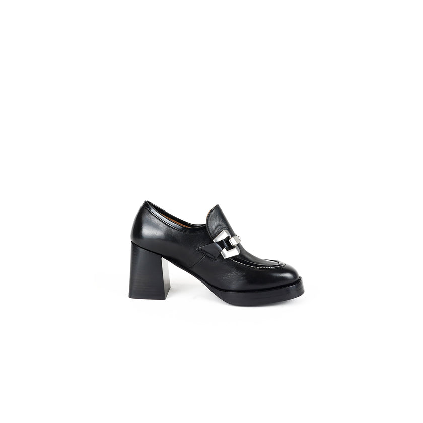Viola Ricci Lya - Mocassino con tacco Nero In Vendita
