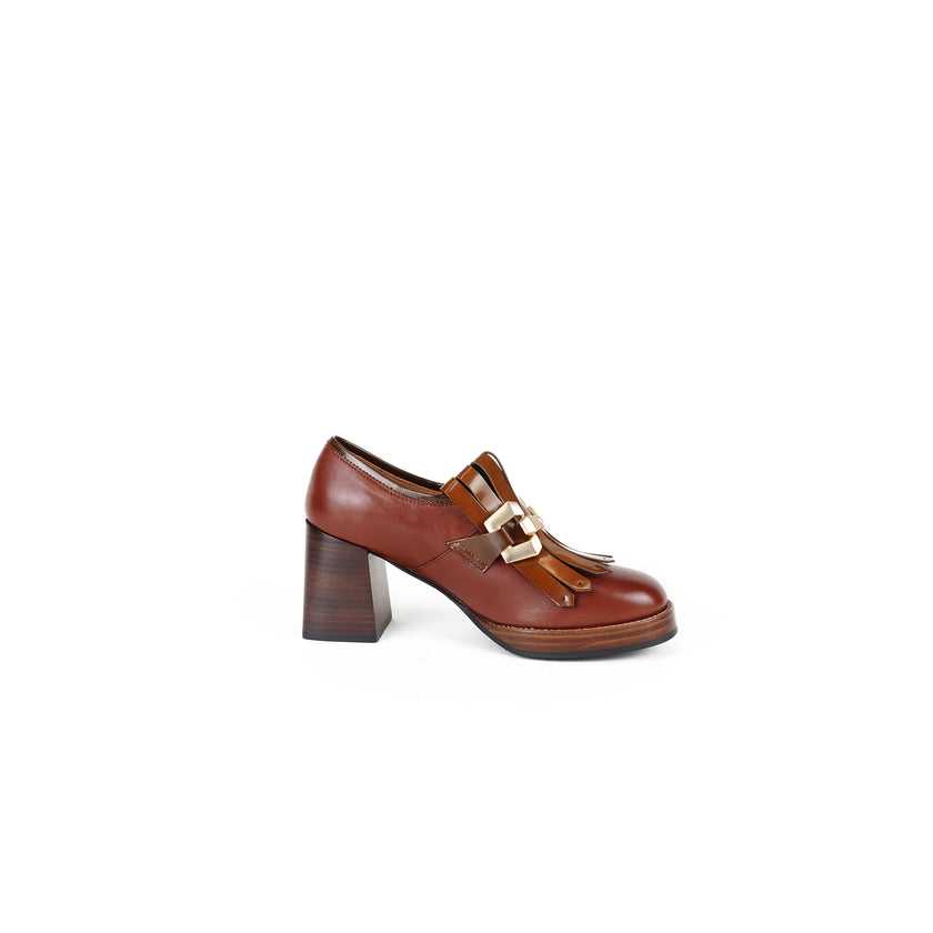 Viola Ricci Lya - Mocassino con tacco Rhum Saldi