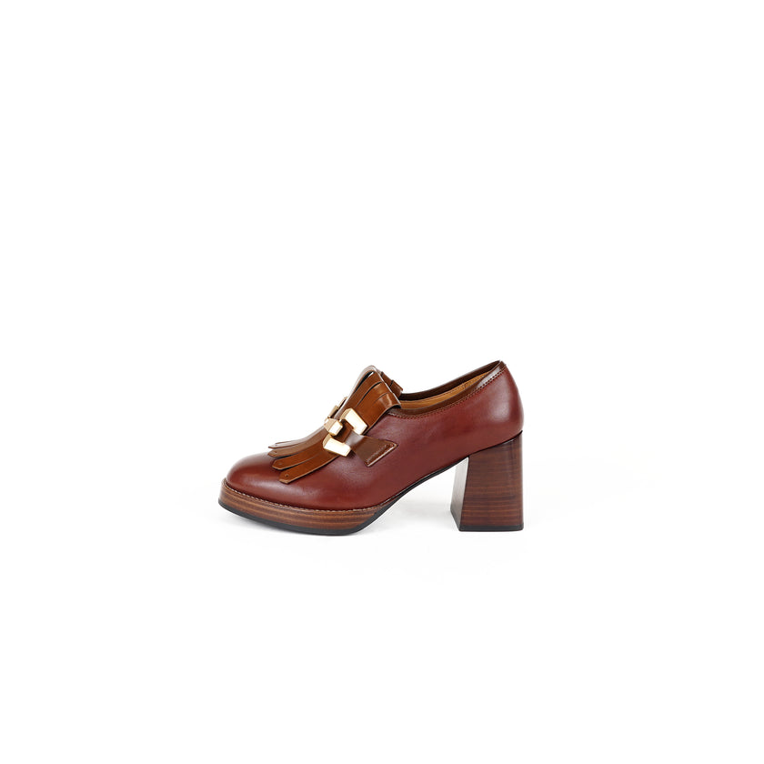 Viola Ricci Lya - Mocassino con tacco Rhum Saldi