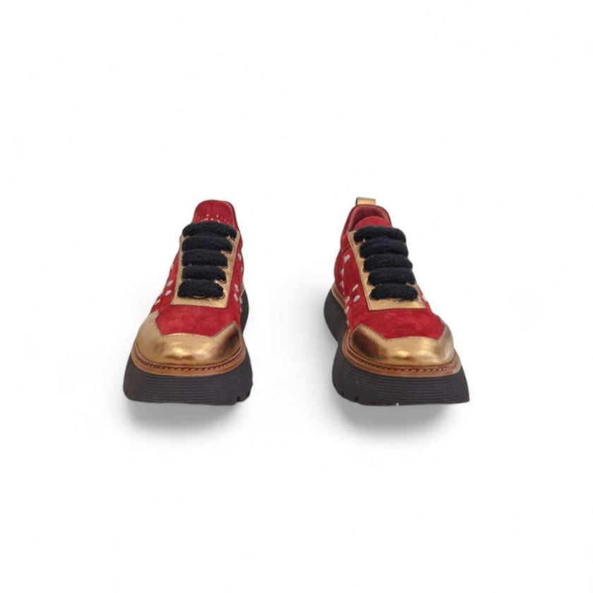 Viola Ricci Regina - pelle rosso garnet - kombat Saldi Di Fabbrica