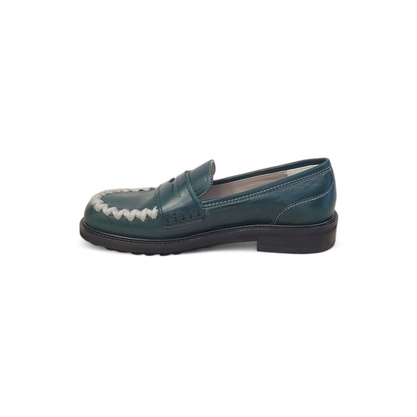 Viola Ricci Gaia - Mocassino nappa glove verde - lana Qualità Garantita