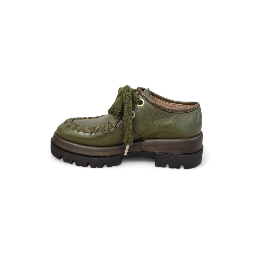 Viola Ricci Gio - Scarpa allacciata verde Sottocosto