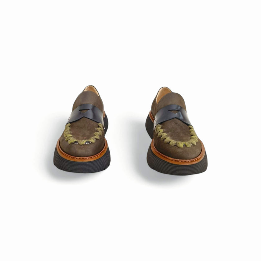 Viola Ricci Polly - mocassino in pelle - verde Convenienza