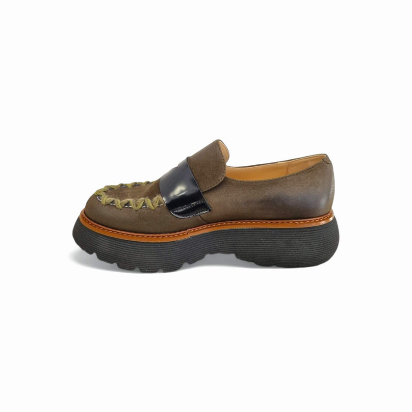 Viola Ricci Polly - mocassino in pelle - verde Convenienza