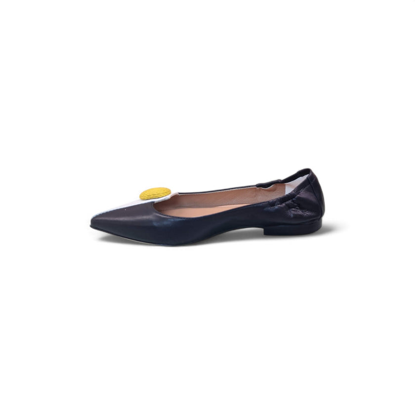 Viola Ricci Venus - Ballerina in pelle nero - bianco Online