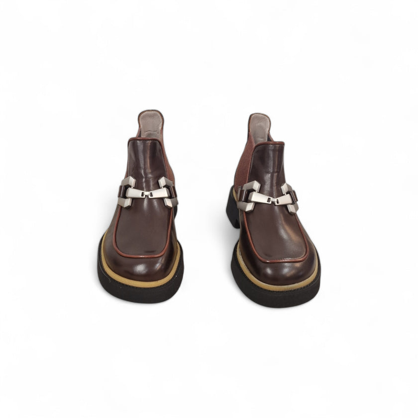 Viola Ricci Alice - Stivaletto beatles pelle cioccolato - rhum Saldi