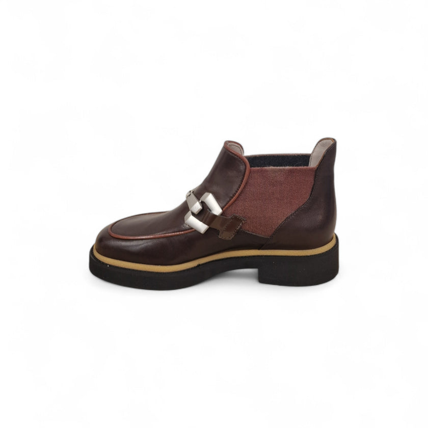 Viola Ricci Alice - Stivaletto beatles pelle cioccolato - rhum Saldi