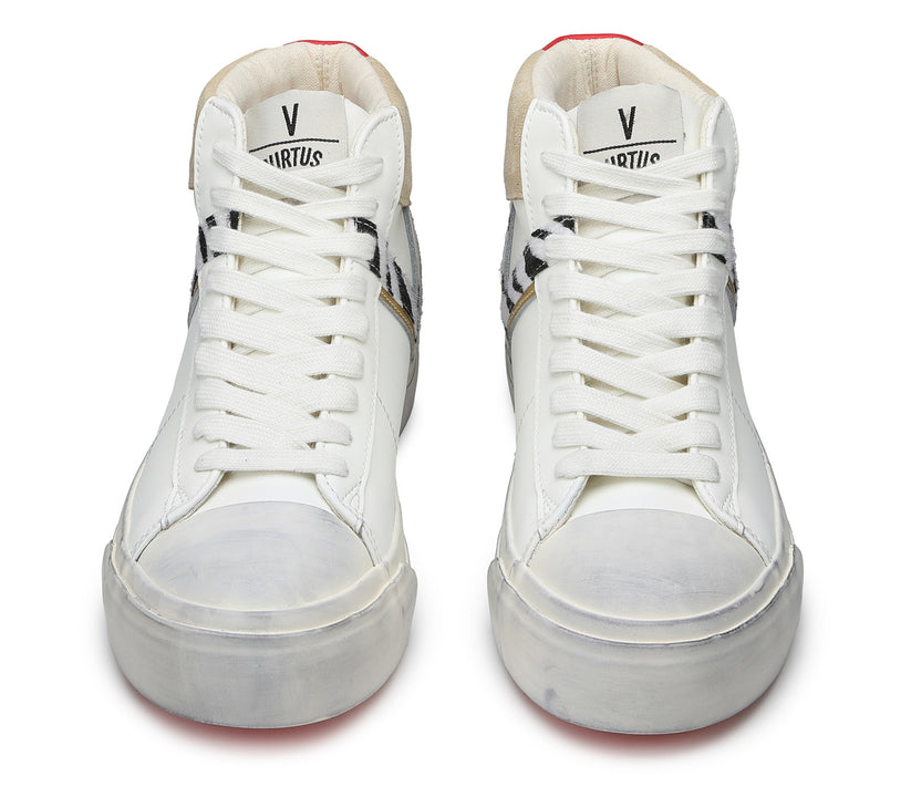 VIRTUS PALESTRE Rubby Mid Leather/suede off white/sand-zebra Italia